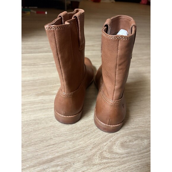 NEW! FRYE Women’s ANNA Shortie Short Leather Pull On Ankle Boots Camel Size 9 M - Picture 7 of 9